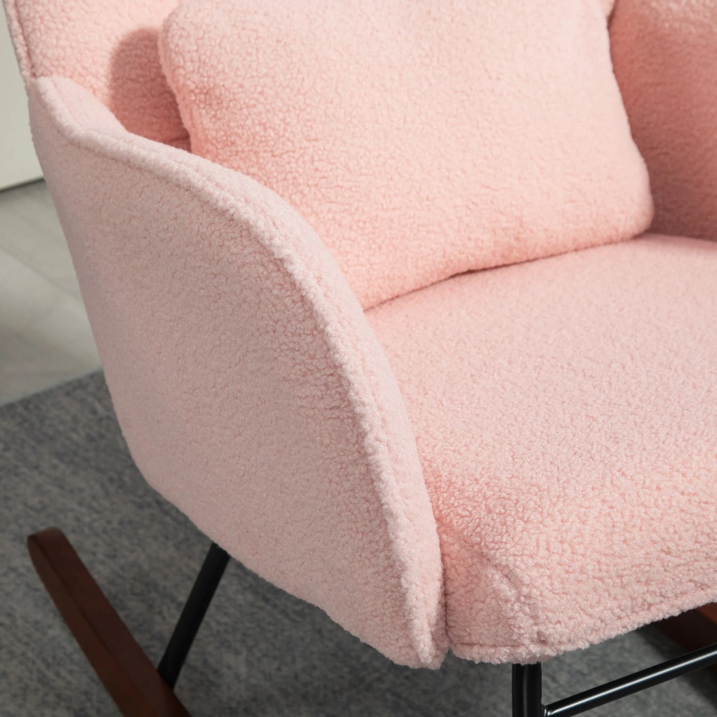 Pink Rocking Chair with Headrest