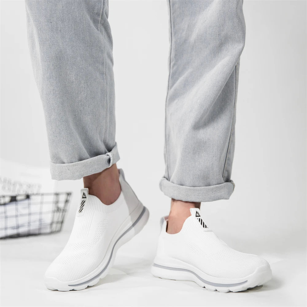 Men White Sneakers Walking Shoes