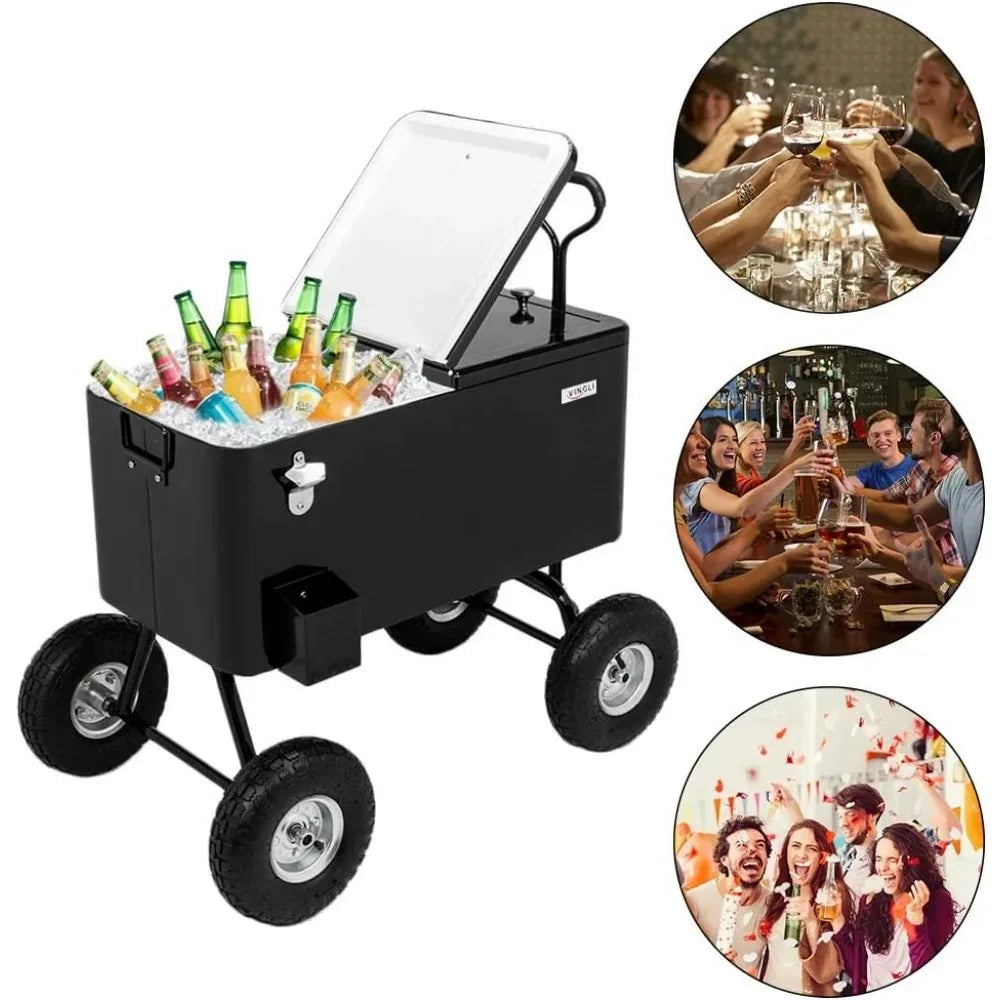 Patio Cooler Cart for Beverage