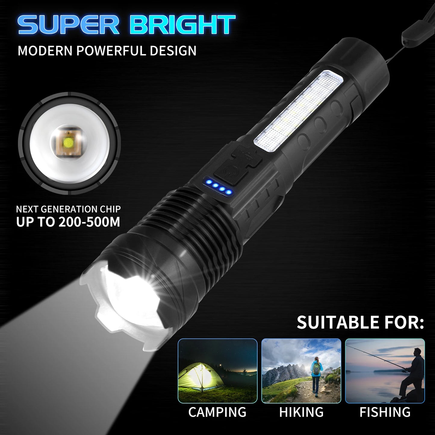 USB Rechargeable LED Flashlight