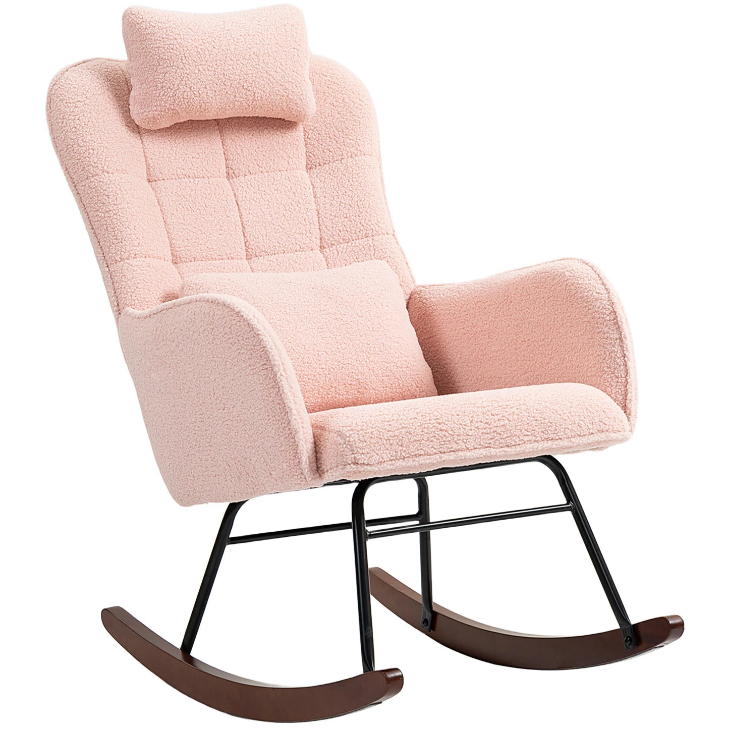 Pink Rocking Chair with Headrest